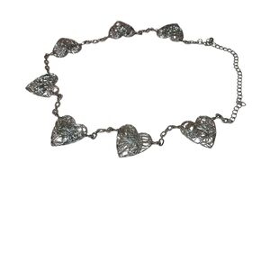 Silver Heart Charm statement Belt. Beauiful.